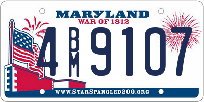 MD license plate 4BM9107