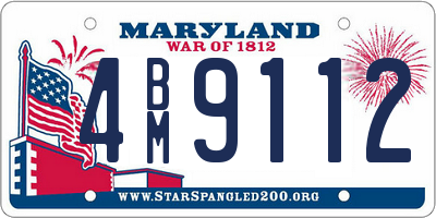 MD license plate 4BM9112