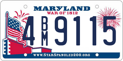 MD license plate 4BM9115