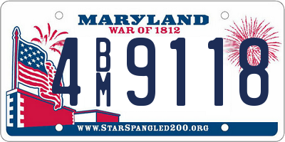 MD license plate 4BM9118