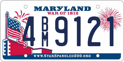 MD license plate 4BM9121