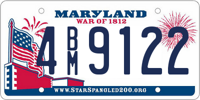 MD license plate 4BM9122