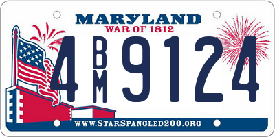 MD license plate 4BM9124