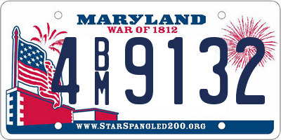 MD license plate 4BM9132