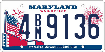 MD license plate 4BM9136