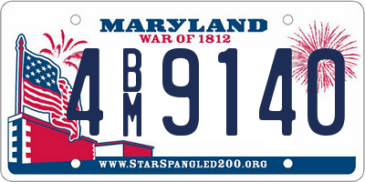 MD license plate 4BM9140