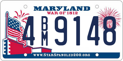 MD license plate 4BM9148