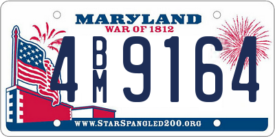 MD license plate 4BM9164