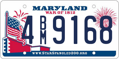 MD license plate 4BM9168