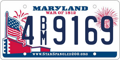 MD license plate 4BM9169