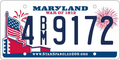 MD license plate 4BM9172