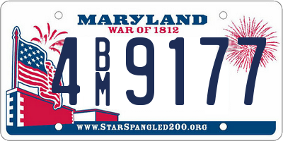 MD license plate 4BM9177