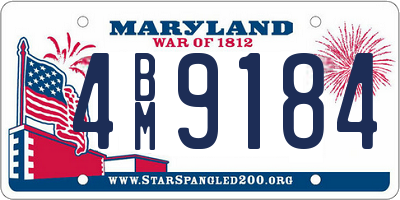MD license plate 4BM9184