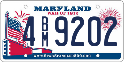MD license plate 4BM9202