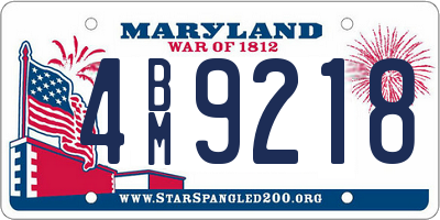 MD license plate 4BM9218