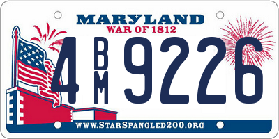 MD license plate 4BM9226