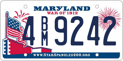 MD license plate 4BM9242
