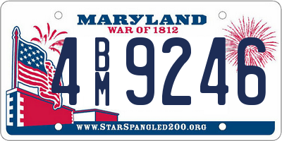 MD license plate 4BM9246