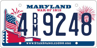 MD license plate 4BM9248