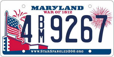 MD license plate 4BM9267