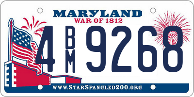 MD license plate 4BM9268