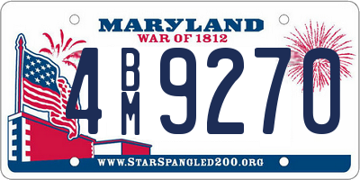 MD license plate 4BM9270