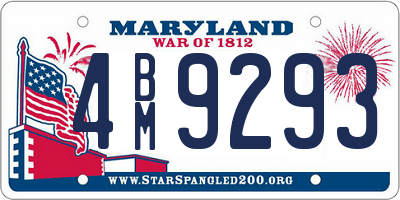 MD license plate 4BM9293