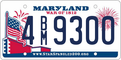MD license plate 4BM9300