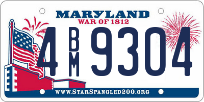 MD license plate 4BM9304