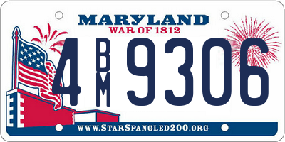 MD license plate 4BM9306