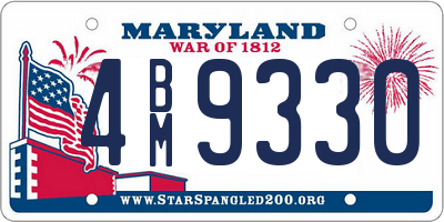 MD license plate 4BM9330