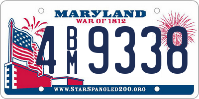MD license plate 4BM9338
