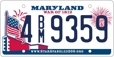 MD license plate 4BM9359