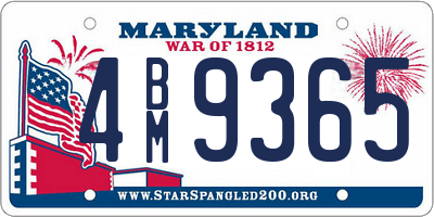 MD license plate 4BM9365