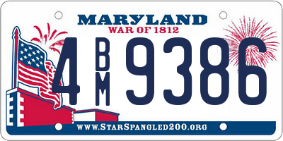 MD license plate 4BM9386