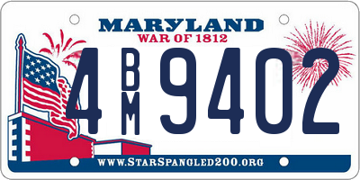 MD license plate 4BM9402
