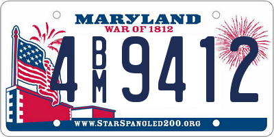MD license plate 4BM9412
