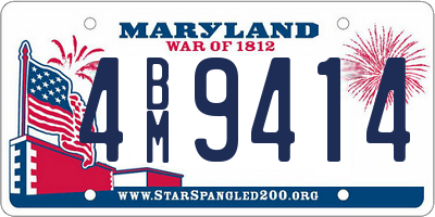MD license plate 4BM9414