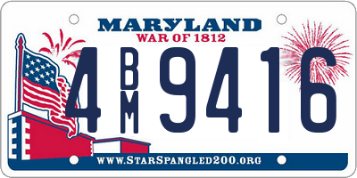 MD license plate 4BM9416