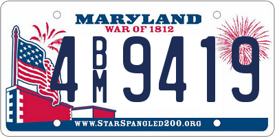 MD license plate 4BM9419