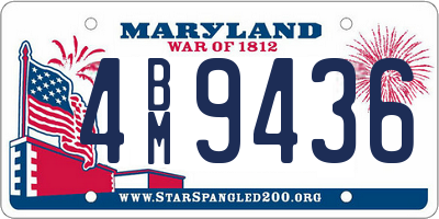 MD license plate 4BM9436