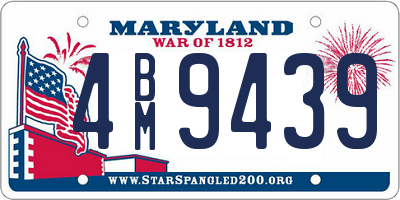 MD license plate 4BM9439