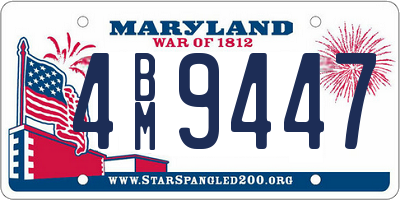 MD license plate 4BM9447