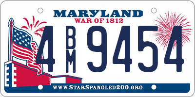 MD license plate 4BM9454