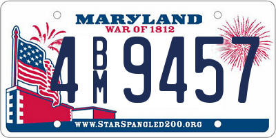 MD license plate 4BM9457