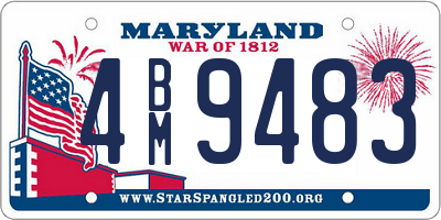 MD license plate 4BM9483