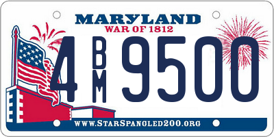 MD license plate 4BM9500