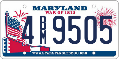 MD license plate 4BM9505