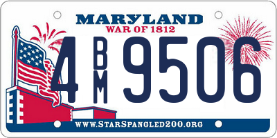 MD license plate 4BM9506