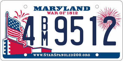 MD license plate 4BM9512